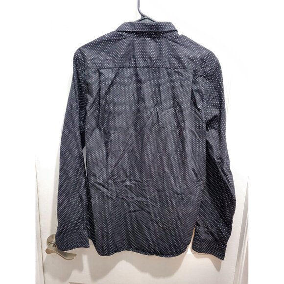 Denim & Flower Mens Black Polka Dot Long Sleeve Button-Down Shirt Size L - Picture 9 of 13